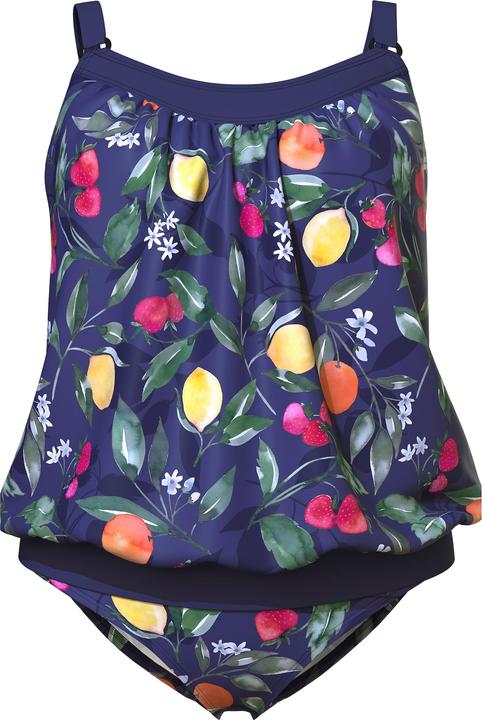 Actual product image Ulla Popken Fruit Print Elastic Hem Tankini Set (50)