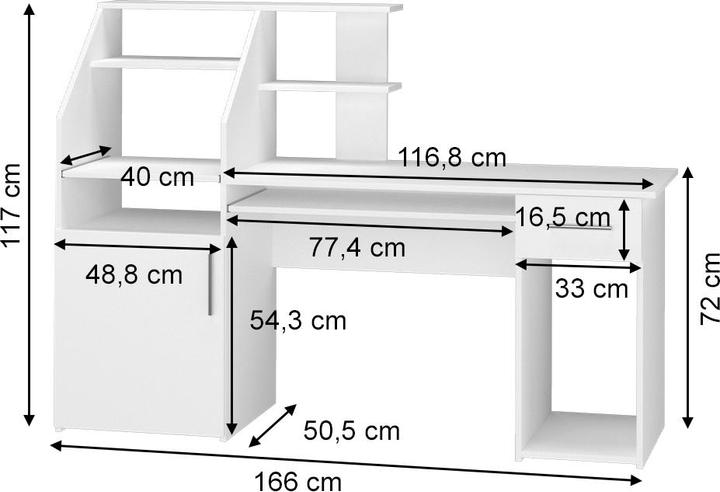 Image du produit Vicco Edwin (166 x 50.50 x 117 cm)
