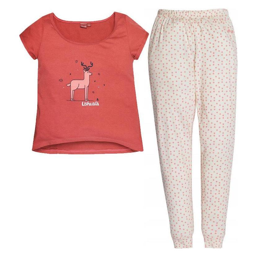 Sun City, Damen, Pyjamas, Ushuaia Tiny Flowers Renntier Damen Schlafanzug S, (S)