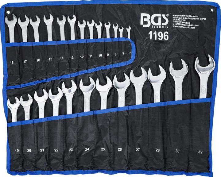 Image du produit BGS Jeu de clés mixtes 6 - 32 mm 25 pièces (32 mm, 19 mm, 6 mm, 12 mm, 24 mm, 14 mm, 22 mm, 16 mm, 23 mm, 10 mm, 21 mm, 18 mm, 27 mm, 7 mm, 31 mm, 17 mm, 11 mm, 15 mm, 26 mm, 30 mm, 8 mm, 28 mm, 9 mm, 29 mm, 13 mm, 20 mm, 25 mm)