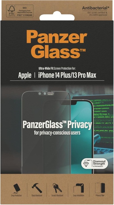 Actual product image PanzerGlass Ultra-Wide Fit (1 Piece, Apple iPhone 13 Pro Max, Apple iPhone 14 Plus)