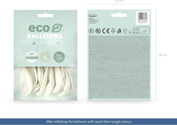 Actual product image Partydeco Balloons white metallised Eco (10x)