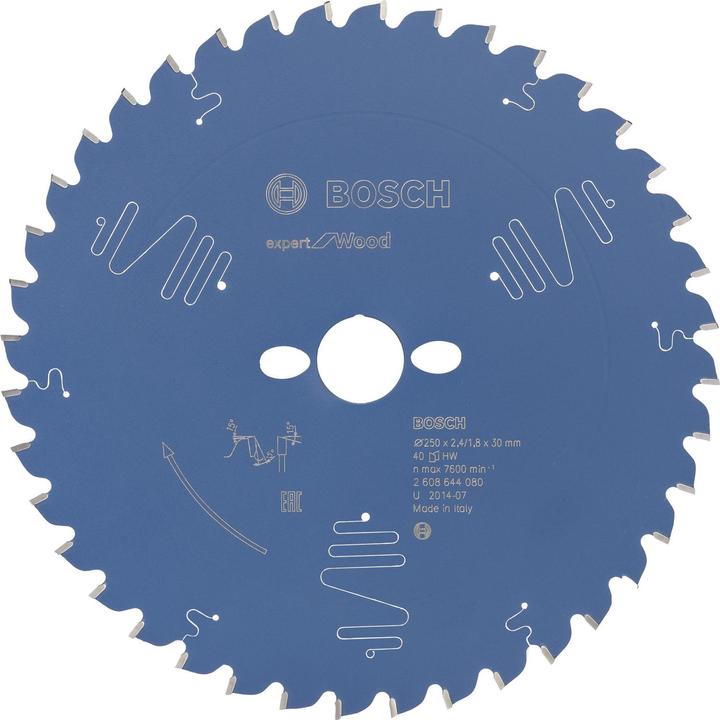 Bosch Professional Zubehör Kreissägeblatt Expert for Wood, 250 x 30 x 2,4 mm, 40