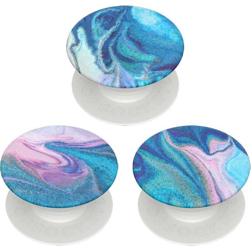 PopSockets PopMinis Blue Color Swirls, Smartphone Halterung, Weiss, Mehrfarbig