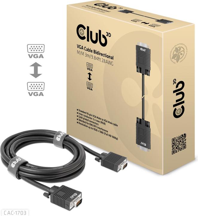 Club 3D Club3D Kabel VGA > VGA St/St (3 m, VGA)