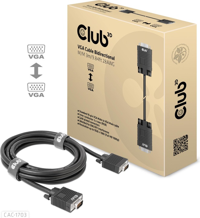 Actual product image Club 3D Club3D Cable VGA > VGA St/St (3 m, VGA)