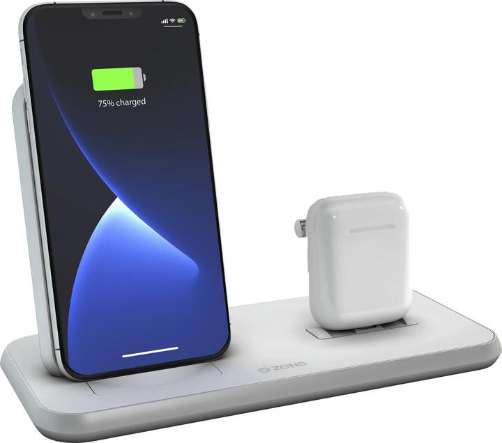 Image du produit Zens Chargeur sans fil double en aluminium + station d'accueil (20 W)