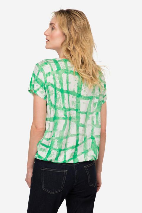 Image du produit Laurasøn T-Shirt, oversized, Karoverlauf, Rundhals, Halbarm (M)