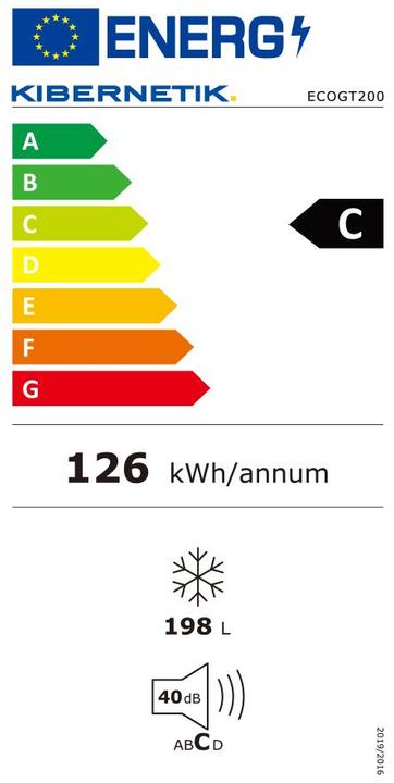 Energy Label Kibernetik Freezer ECO FSP 200 litres (Stand-alone, 200 l)