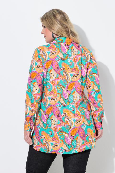 Immagine prodotto Miamoda Blusa lunga con Paisley, colletto da camicia e maniche lunghe (52)