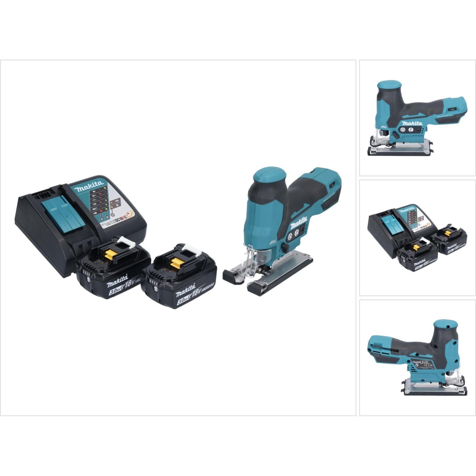 Makita, Stichsäge, DJV 185 RF Akku Pendelhubstichsäge 18 V Brushless + 2x Akku 3,0 Ah + Ladegerät