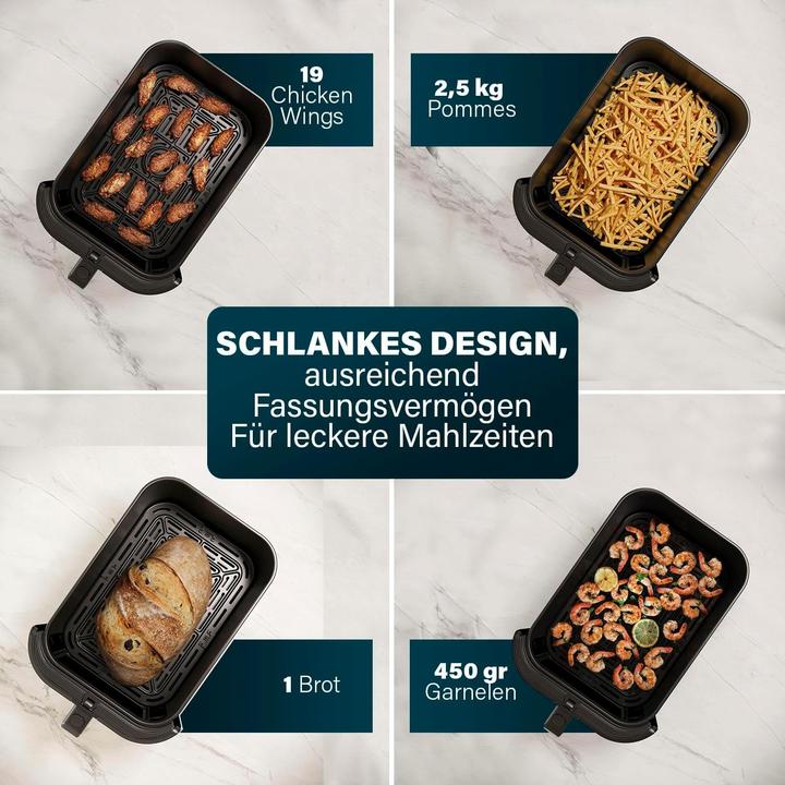 Actual product image Princess SlimFry Oil-Free Air Fryer with 8 Programs, Adjustable Temperature & Timer