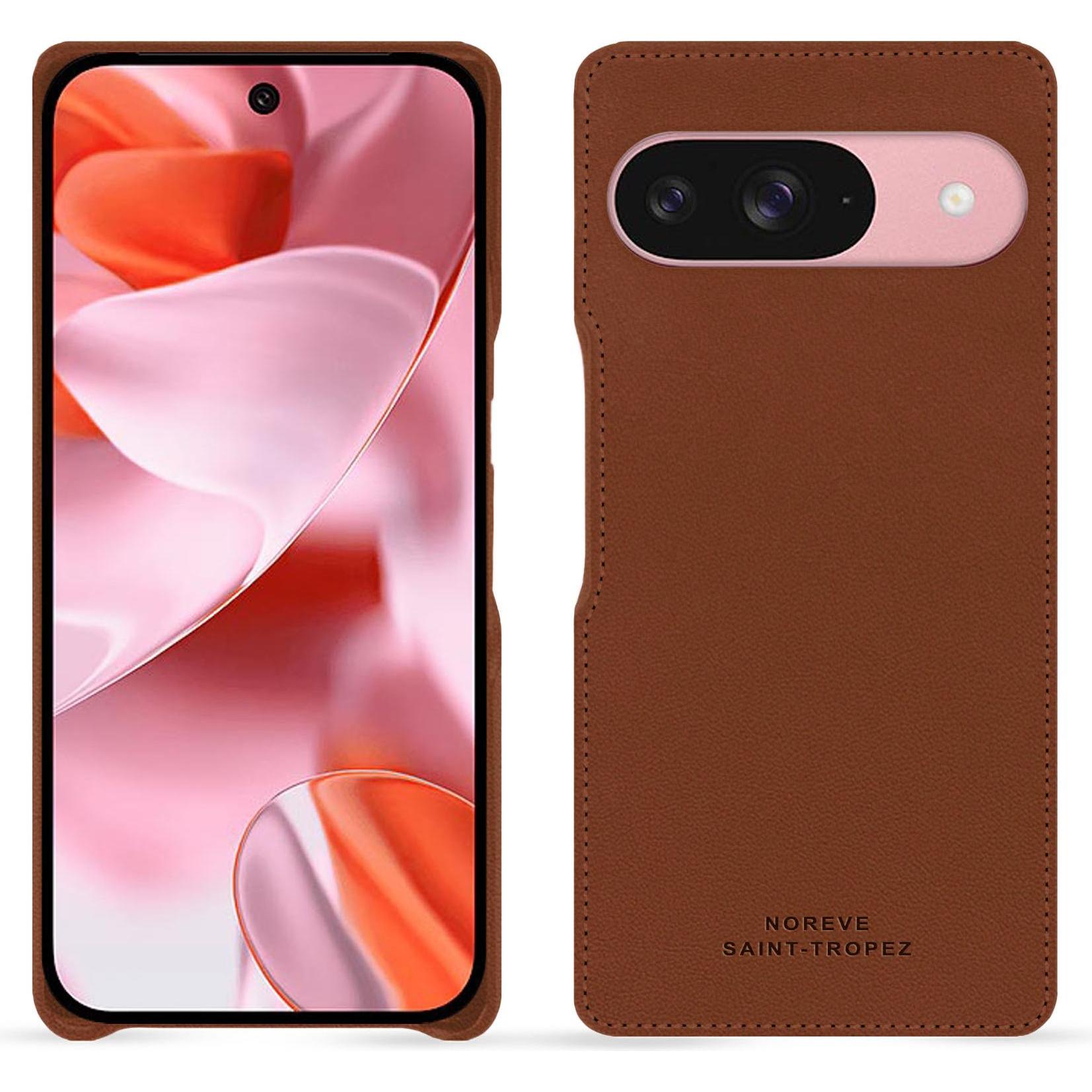 Noreve Lederschutzhülle (Google Pixel 9), Smartphone Hülle, Braun
