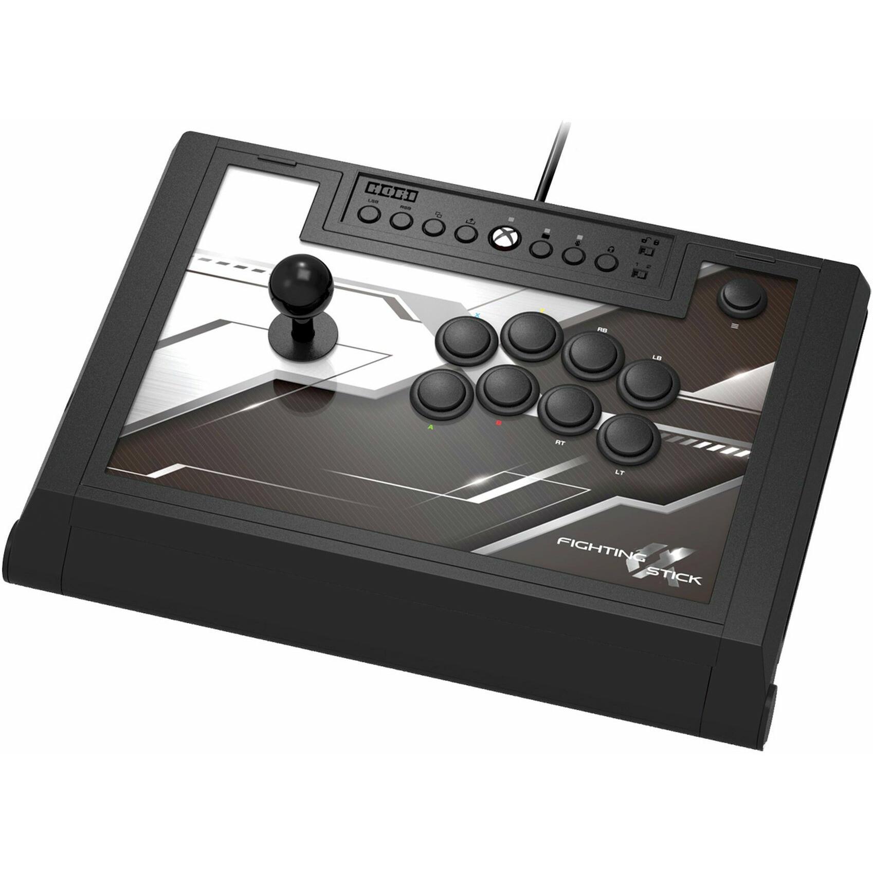HORI Fighting Stick α (PC, Xbox One X, Xbox Series X, Xbox One S, Xbox Series S), Gaming Controller, Weiss, Schwarz