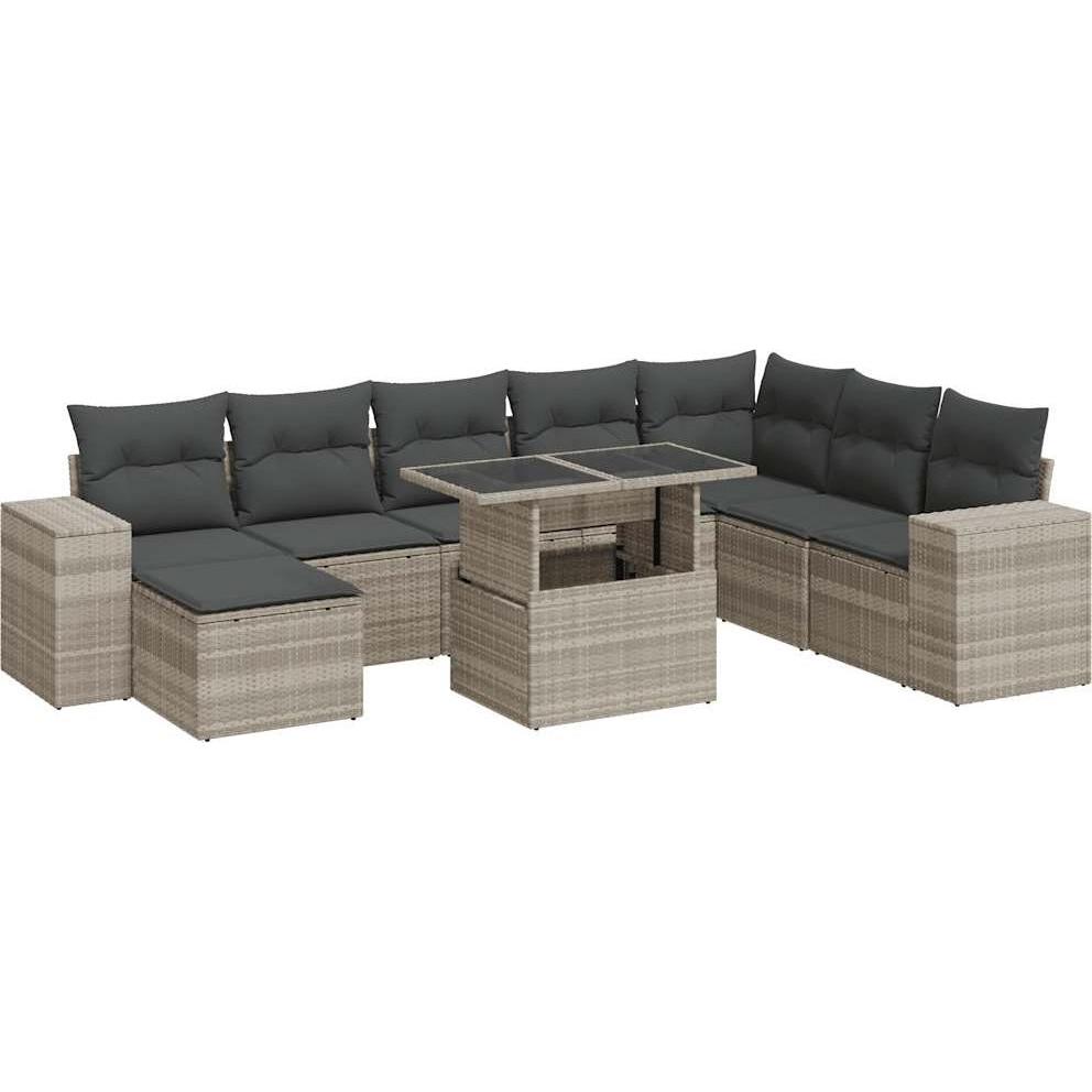VidaXL, Gartenlounge, 10-tlg. Garten-Lounge-Set mit Kissen