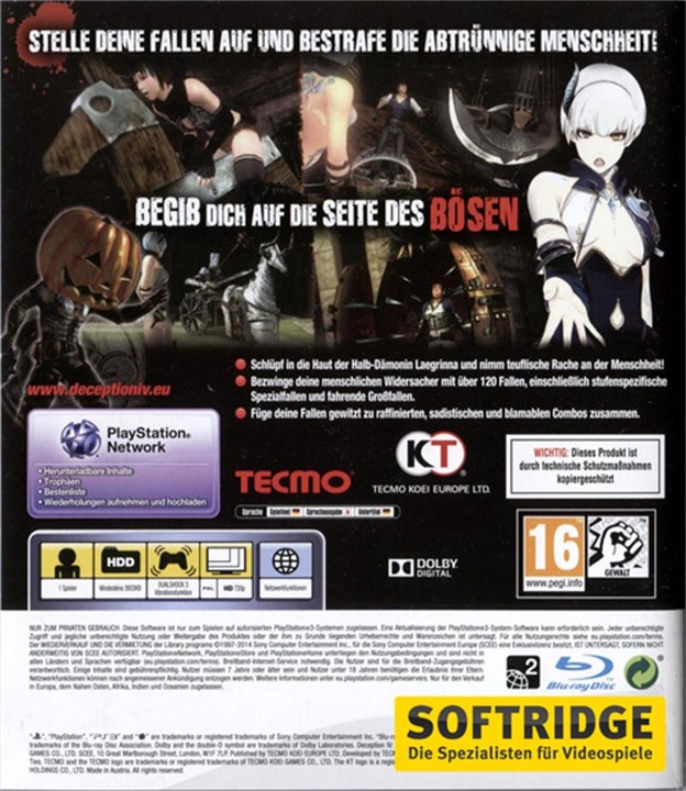 Produktbild Koei Tecmo Deception 4: Blood Ties (PS3, EN)