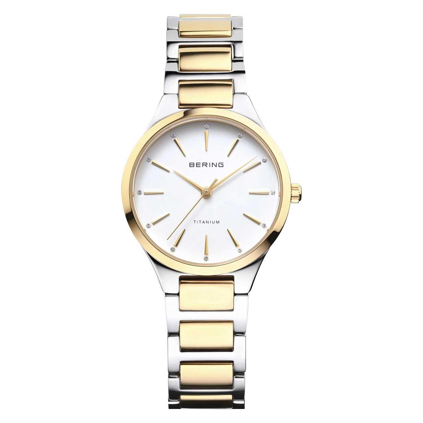 Bering, Horloge, Titanium, Zilver, Goud, (Analoog Horloge, 30 mm)