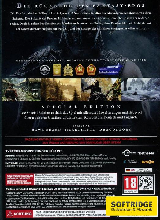 Produktbild Bethesda The Elder Scrolls 5: Skyrim Special Edition (Download Code) (PC, DE)