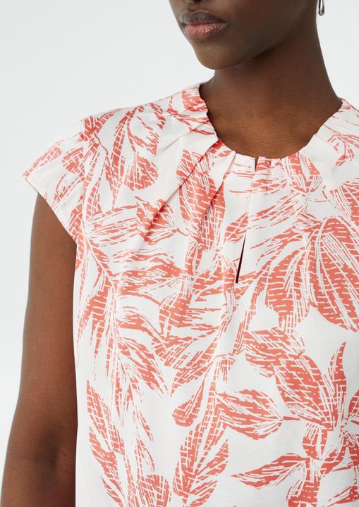 Actual product image Comma Bluse Gemusterte Satin-Bluse mit Raffung (38)