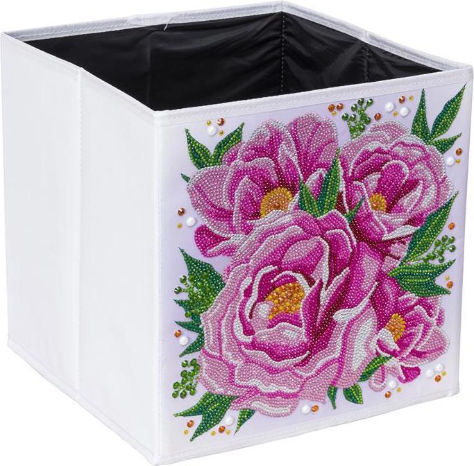 Actual product image Craft Buddy Perfect Peony Foldable Storage Box Crystal Art 30x30cm