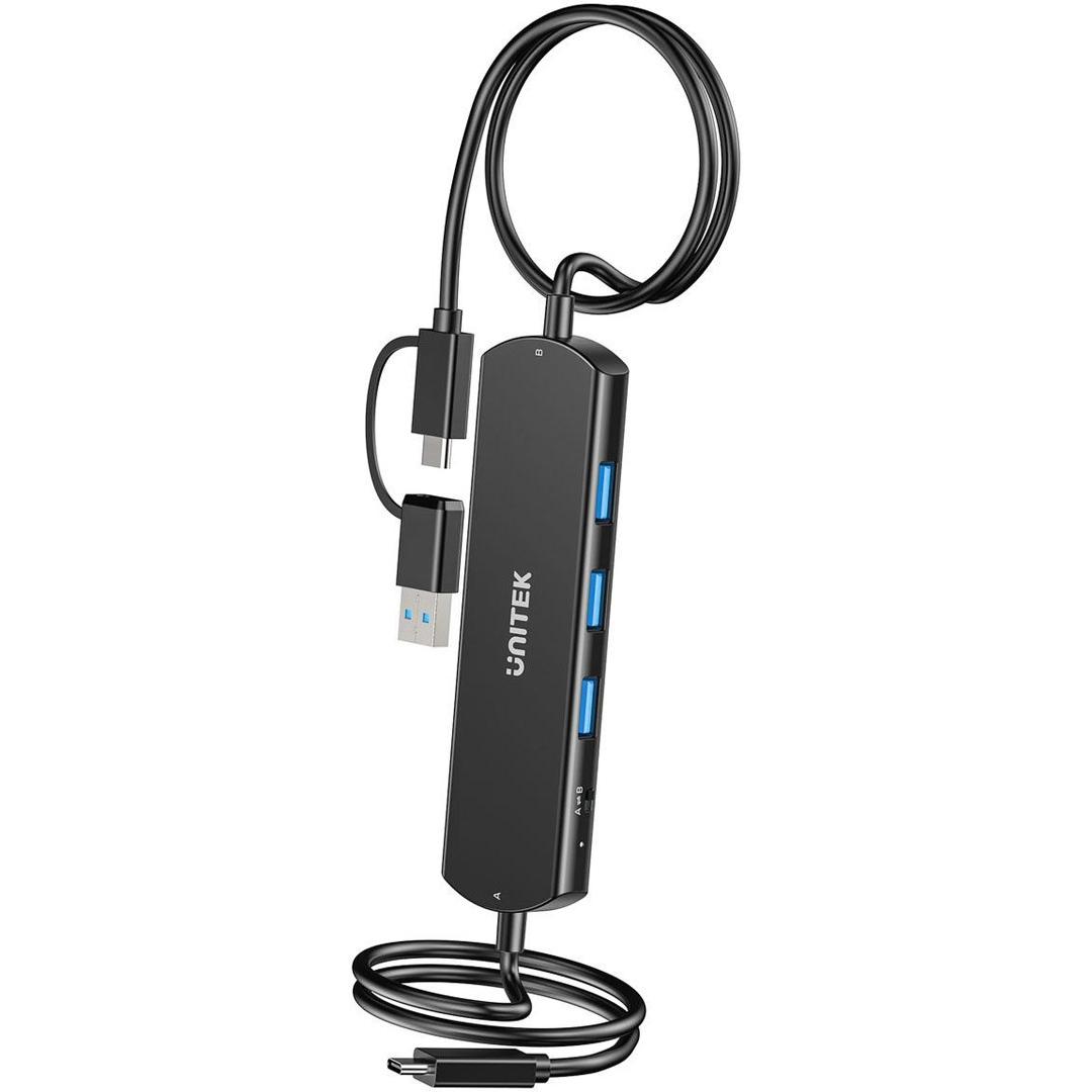 Ugreen Unitek KVM Hub 10 Gbps – przełączanie między 2 hostami, 3×USB-A, Switch KVM