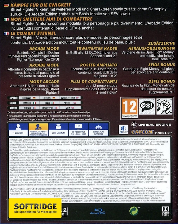 Produktbild Capcom Street Fighter 5: Arcade Edition (PS4, EN)