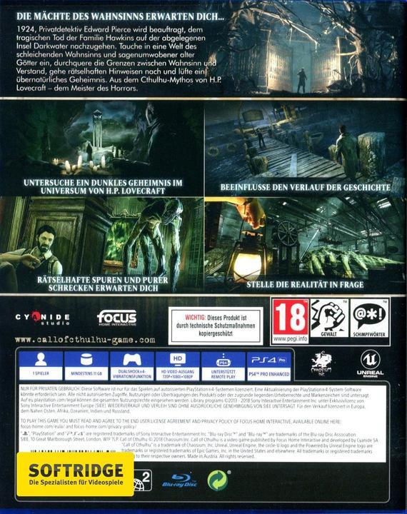 Produktbild Focus Home Interactive Call of Cthulhu: The Official Video Game (PS4, EN)