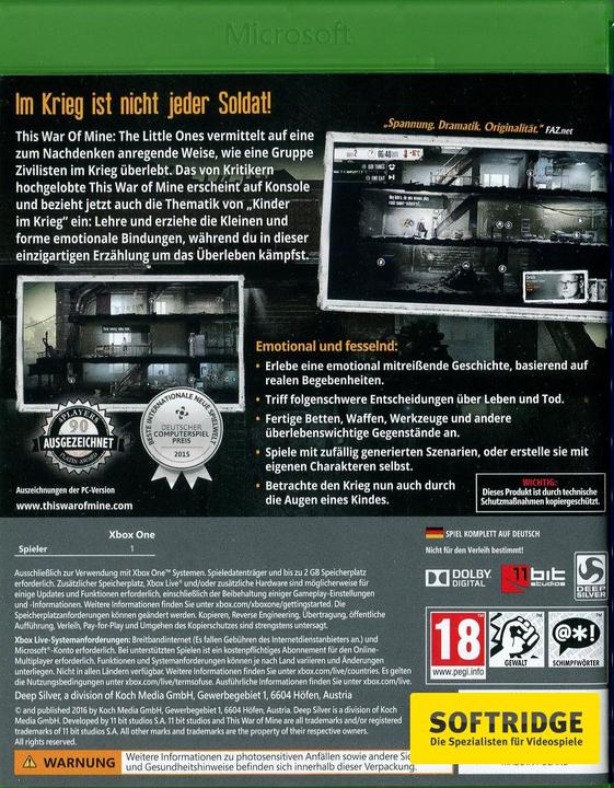 Produktbild Deep Silver This War Of Mine: The Little Ones (Xbox One X, Xbox Series X, EN)