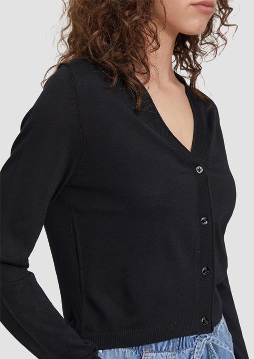 Produktbild s.Oliver Strickjacke Strickjacke aus Viskosemix mit Rollsaum (XXL)