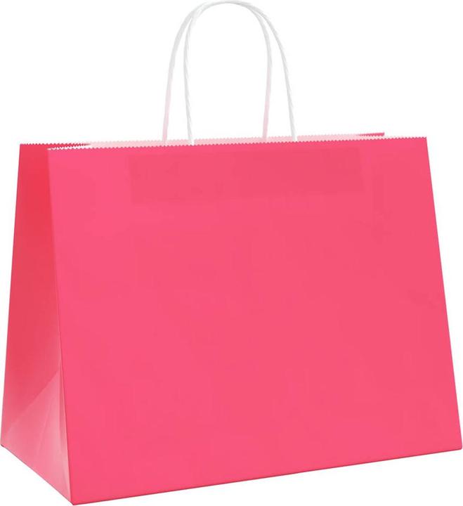 Image du produit VidaXL Sacs en papier kraft 50 pcs. avec anse rose 32x17x25 cm Sac en papier (Coffret cadeau, 50 x)