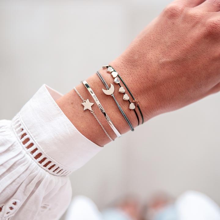 Immagine prodotto Glanzstücke München Luna da donna in argento 15,0 - 22,0 cm, regolabile in modo flessibile - 10240 (22 cm, Argento)