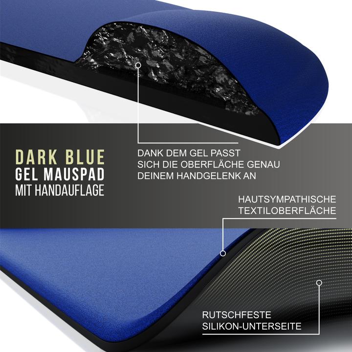 Produktbild CSL Gaming Mauspad, Office Mausmatte mit Gelkissen mit & Handgelenkauflage, 22,5 x 28 cm, dunkelblau
