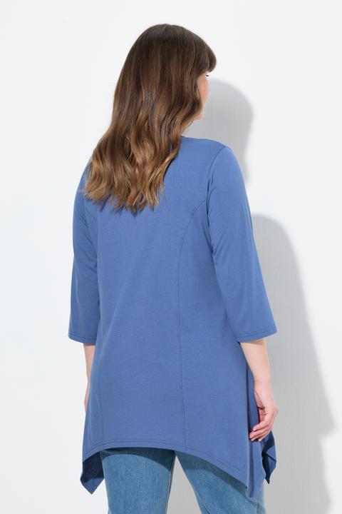 Produktbild Ulla Popken Shirt, Zipfelsaum, V-Ausschnitt, 3/4-Arm (60)