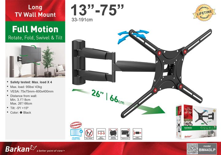Productafbeelding Barkan WH 443 (Muur, 43 kg, 13" - 75")