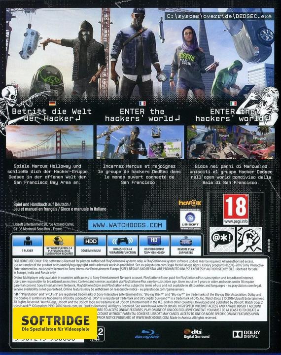 Produktbild Ubisoft Watch Dogs 2 (PS4, Multilingual)