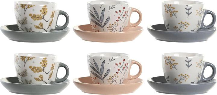 Produktbild DKD Home Decor Satz mit Tassen- und Tellern 90 ml 11 x 11 x 2 cm (3 Stück) (90 ml, 3 x)