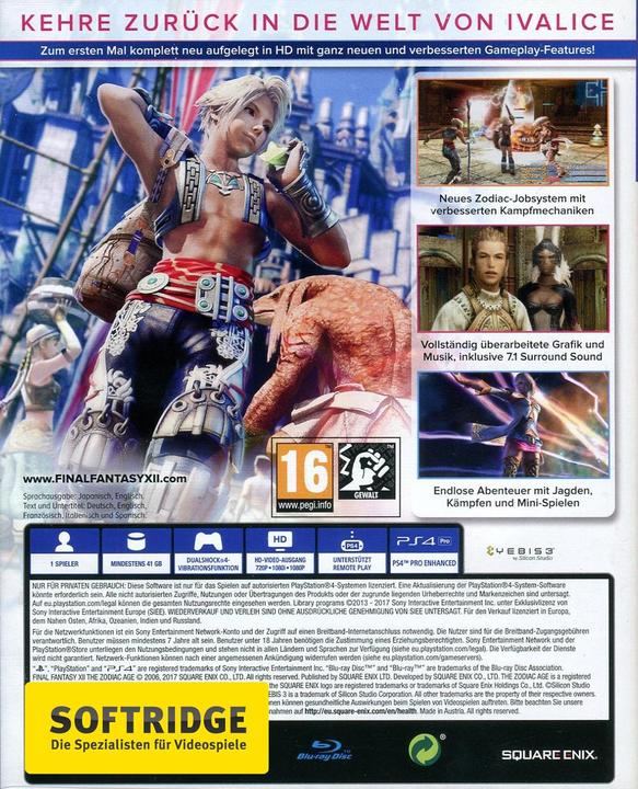 Produktbild Square Enix Final Fantasy 12: The Zodiac Age (PS4)