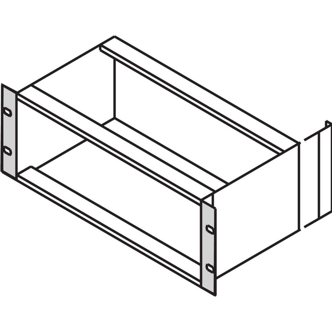 Schroff 19"-Winkel Typ F ohne Grifflöcher für Edelstahldichtung - 19"WINKEL 9HE, Serverschrank Zubehör