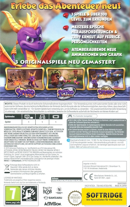 Actual product image Activision Spyro Reignited Trilogy (Switch, Switch Lite, Switch OLED, Multilingual)