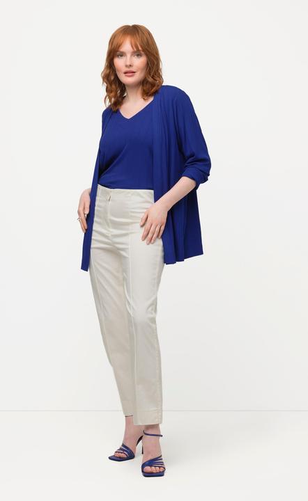 Image du produit Ulla Popken Pantalon avec passepoil et taille élastique. Coupe ajustée avec fente sur le bas de jambe. (44)