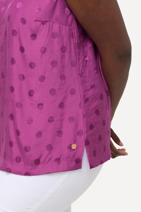 Actual product image Ulla Popken Textured Polka Dot Sleeveless Blouse (42, 44)