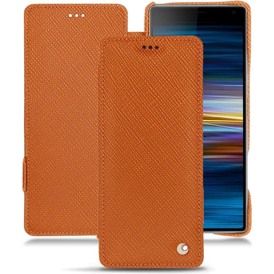 Noreve Lederschutzhülle horizontal (Sony Xperia 10), Smartphone Hülle, Orange