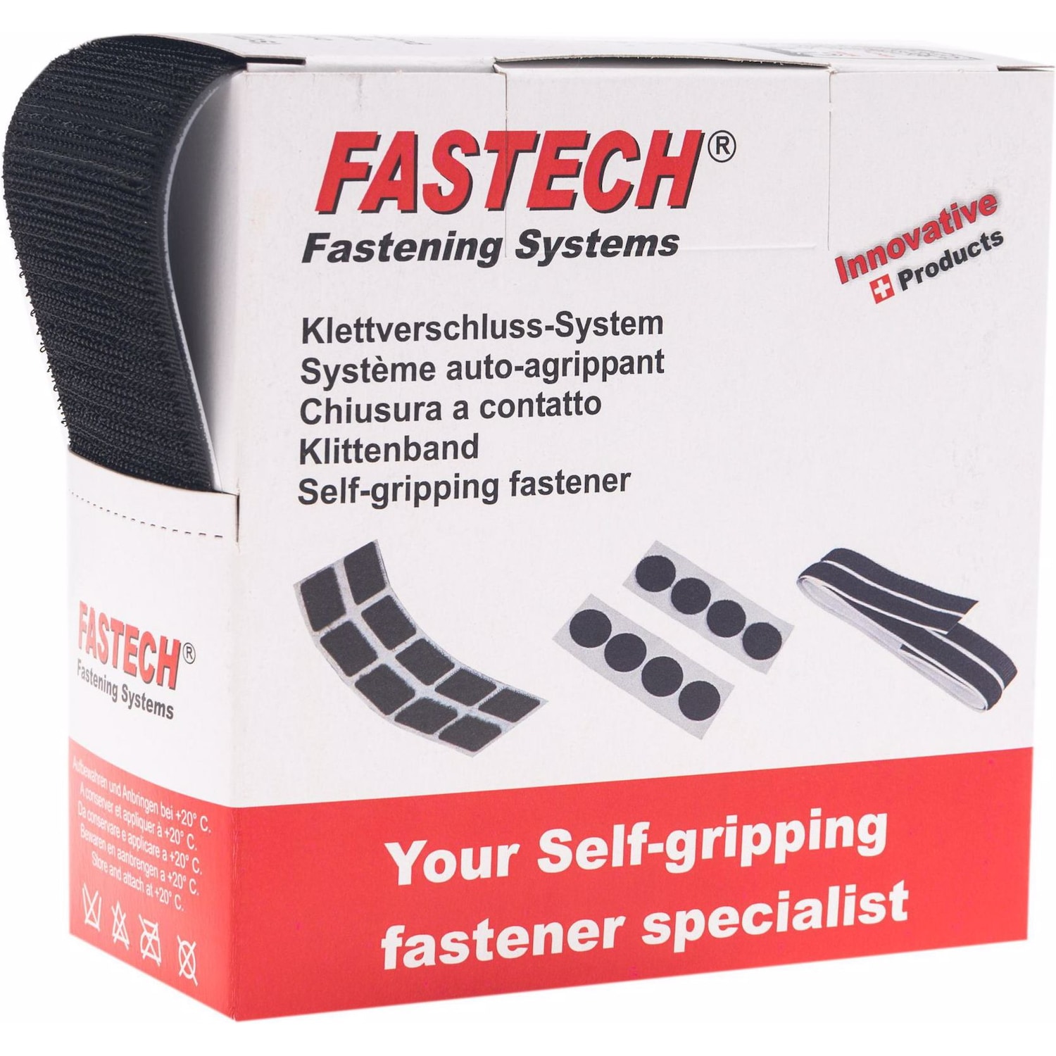 Fastech, Klettband, 5 M BOX HOOK HM 50 MM BLACK (50 mm)