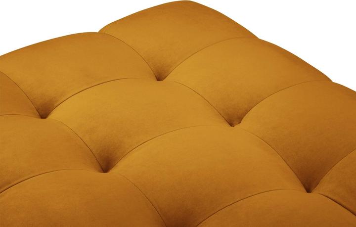 Actual product image Cosmopolitan Design Velvet Pouf, "Bali", 1 Seat, Yellow, 60x60x41 Made in Europe
