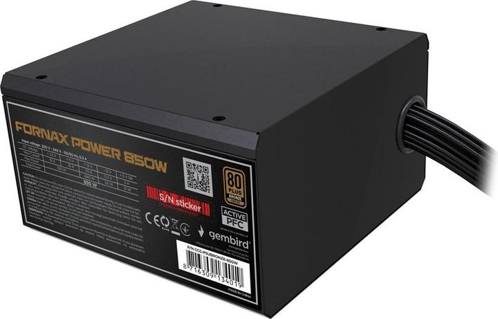 Produktbild Gembird CCC-PSUBRONZE-850W Netzteil Fornax Power 850W aktive PFC 12cm Lüfter 80+Bronze (850 W)