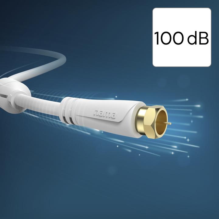 Produktbild Hama SAT-Anschlusskabel, F-Stecker - F-Stecker, vergoldet, 3,0 m, 100 dB (100 dB, Antennenkabel)