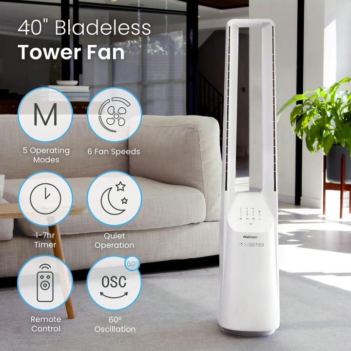 Produktbild Breeze Rotorloser Turmventilator mit Fernbedienung (62 dB)
