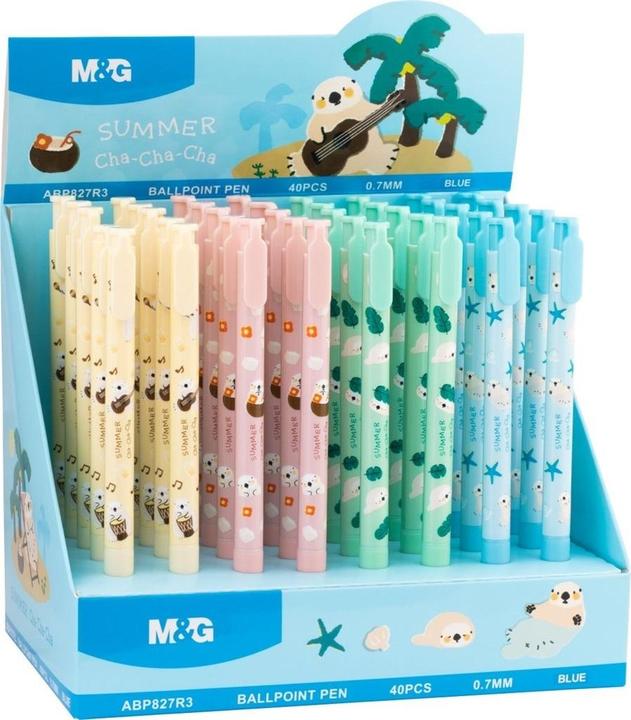 Bandai Cha Cha blauer Druckkugelschreiber. (40 Stück) M&G (Bleu, 40 x)