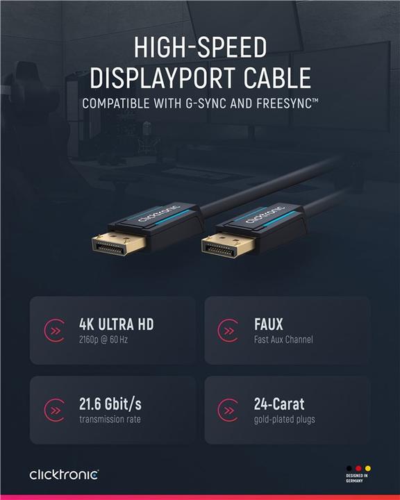 Produktbild clicktronic DisplayPort — DisplayPort (3 m, DisplayPort)