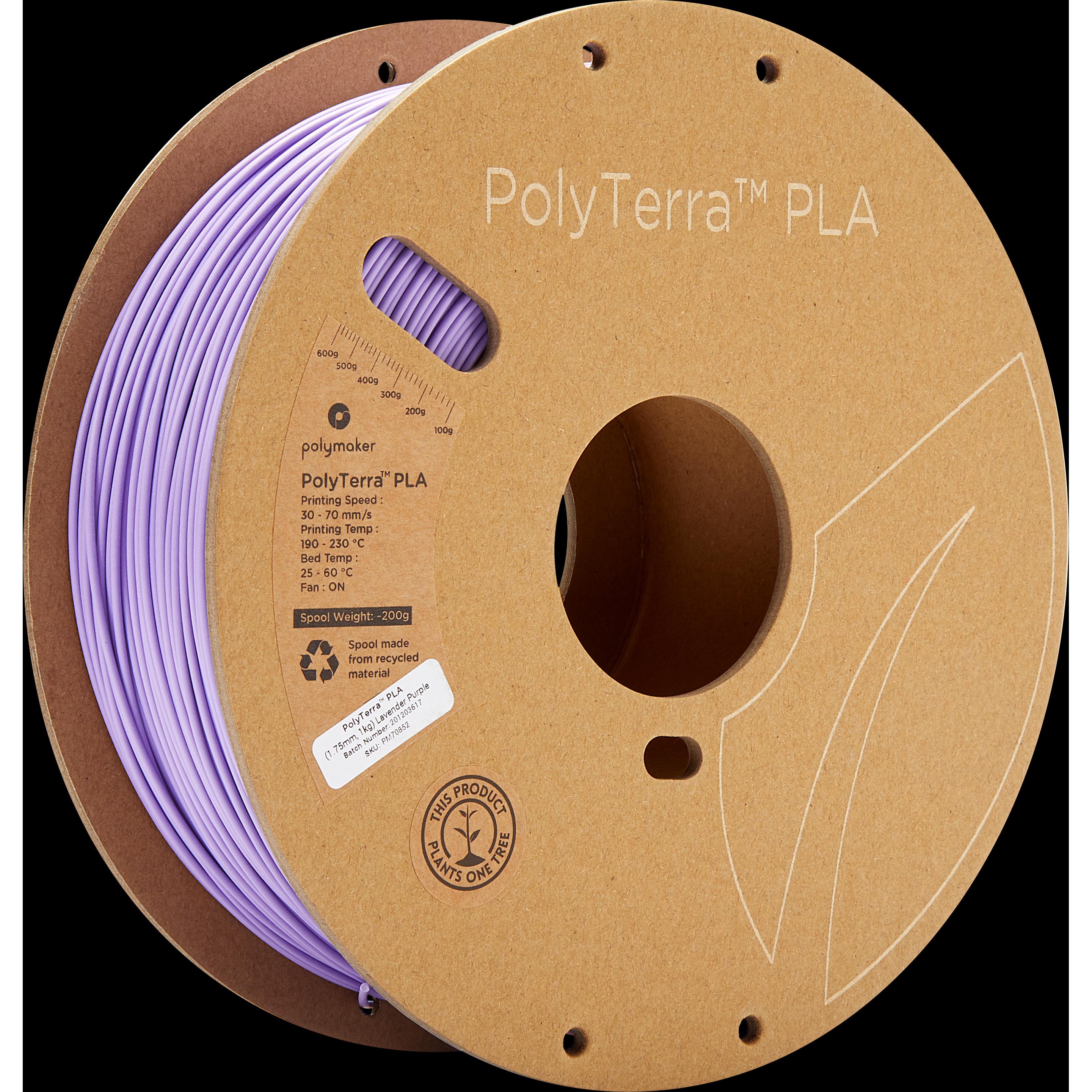 Polymaker PolyTerra (PLA, 1.75 mm, 1000 g, Violett), 3D Filament, Violett
